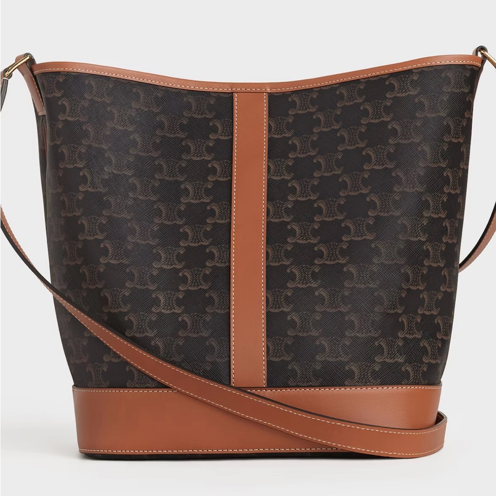 *NEW* Celine Tan and Black Monogram MEDIUM Bucket Bag